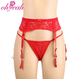 Panties: Oh Yeah Garter Panty P5201-3 - Red - M