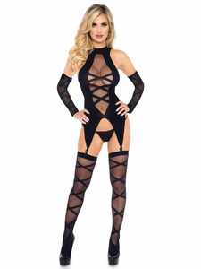 Teddies: Leg Ave Sheer 3 Peice Garter & Stocking O/S - 89128