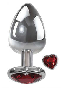 Adam Eve: Adam & Eve Red Heart Anal Plug Large