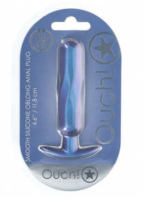 Ouch Oblong Anal Plug 4.6" Metallic Blue