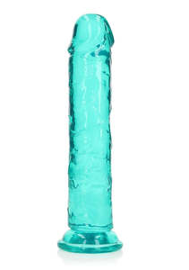 Realrock: Realrock 8" Clear Dildo Turquoise