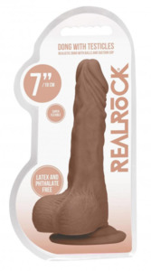 Realrock: Realrock 7" Dildo with Testicles Tan