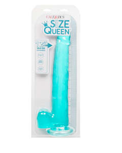 California Exotic Size Queen 12" Dong with Balls Blue/Green