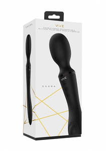 Wand Vibrators: Vive Enora Double Ended Pulse Wave Wand - Black