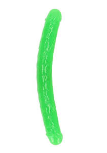 Realrock 15" Glow-N-Dark Double Dong Green