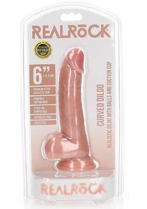 Realistic Vibrators: Realrock 6" Cock With Balls - Regular Curved - Flesh
