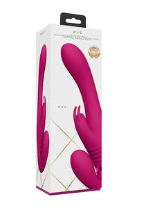 Strap On: Vive Satu Vibrating Triple Motor Silicone Strapless Strapon - Pink