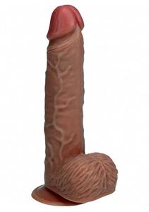 Realrock 7" Vibrating Cock With Balls - Regular Straight - Tan