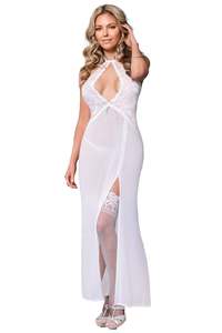 Exposed Pure Bliss Keyhole Gown and G-Set L/XL B562