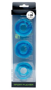 Cock Rings: Sport Fucker Chubby Cockrings 3 Pack Blue