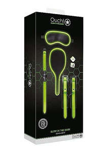 Bondage Kits: Ouch Glow In The Dark - Bonded Leather Bondage Kit