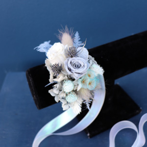Wrist Corsages Flower Crowns: Wrist Corsage Preserved | Powder Blue