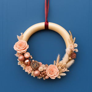 Additions Deluxe Card: Xmas Wreath | Frosted Peach