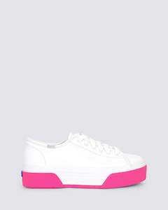 Keds: TRIPLE UP LEATHER WHITE/PINK