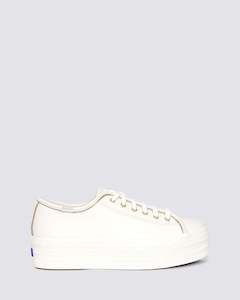 Keds: TRIPLE UP LEATHER WHITE/GOLD