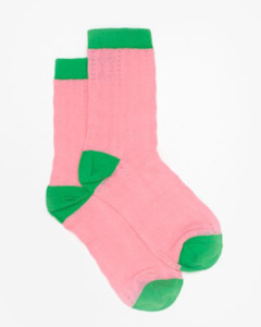Accessories Socks: PINK AND GREEN NETTING SOCKS