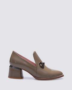 Womens Heels: FOREVER LOAFERS TAUPE PATENT LEATHER