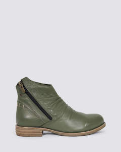 Womens Boots: DEMI ANKLE BOOTS KHAKI LEATHER