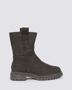 Womens Boots: 26813 ANKLE BOOTS DARK GREY LEATHER