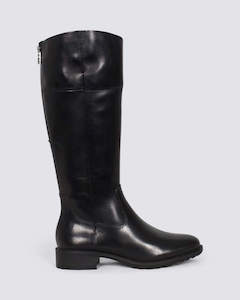 Womens Boots: 25642 KNEE HIGH BOOTS BLACK LEATHER