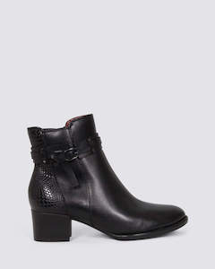 Womens Boots: 25343 ANKLE BOOTS BLACK LEATHER