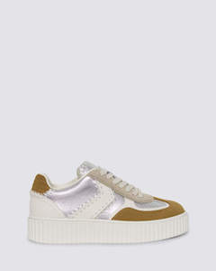 Hael And Jax: FLEETWOOD SNEAKERS SILVER LEATHER