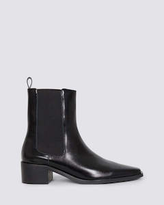 Hael And Jax: OH WELL ANKLE BOOTS BLACK LEATHER