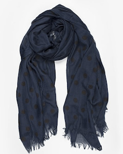 Accessories: SPOT SCARF NAVY