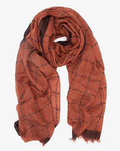 WINDOWPANE SCARF NUTMEG