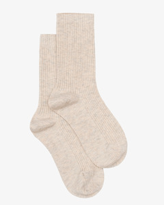 New Arrivals Shoes: RIBBED LUREX SOCK OAT