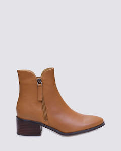 Womens Boots: JIA ANKLE BOOTS TAN LEATHER