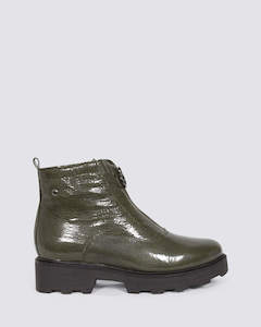 New Arrivals Shoes: 6733 ANKLE BOOTS KHAKI LEATHER