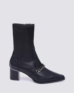 JEEPER ANKLE BOOTS BLACK LEATHER