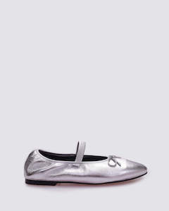 Sale Shoes 1: JADE MARYJANE BALLET FLATS SILVER STRETCH