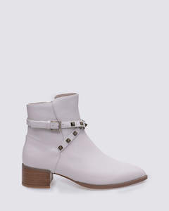 JEMIMA ANKLE BOOTS ECRU LEATHER