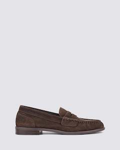 Siren Shoes: PADDY LOAFERS CHOCOLATE BROWN SUEDE