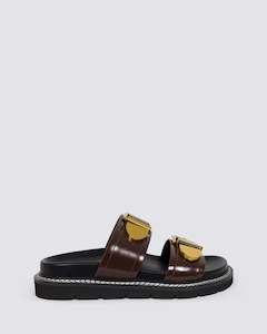 COMPLEX SLIDE SANDALS CHOC