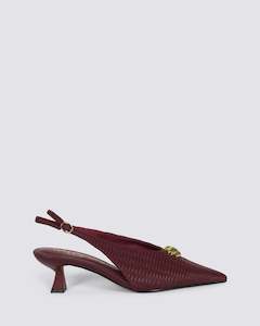 Hael And Jax: NUANCED SLINGBACK HEELS CHERRY