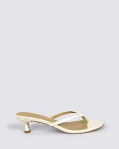 Siren Shoes: XABI KITTEN HEEL THONGS CHALK WHITE