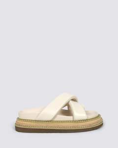 Verali: THELMA FLATFORM SLIDES BONE WHITE