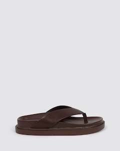 Verali: BRIDGET FOOTBED SLIDES CHOCOLATE BROWN