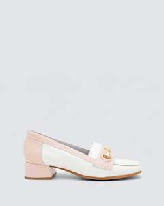 Womens Flats: 10481 LOAFERS GLACIAL/NUDE