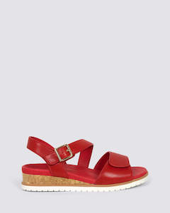 Womens Sandals: VAMSY W-ZR WEDGE SANDALS RED/WHITE
