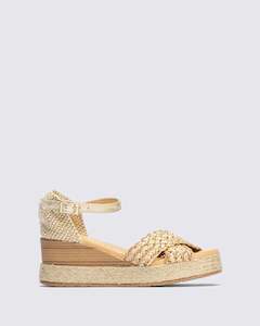 Womens Wedges: 10593 WEDGE SANDALS NATURAL
