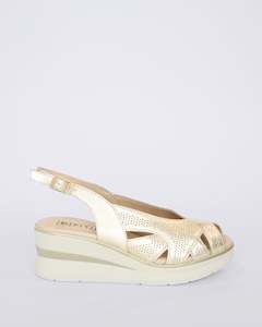 Womens Wedges: 10362 WEDGE SLINGBACK SANDALS ORO