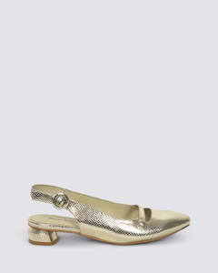 Django And Juliette: FRANNEY SLINGBACK FLATS GOLD