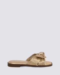 Nude Footwear: DAFNEE SLIDE SANDALS GOLD