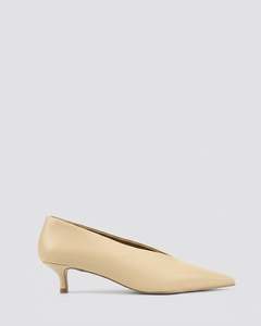 Siren Shoes: FLYNN POINT TOE PUMPS CUSTARD YELLOW