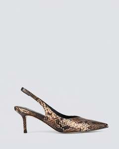 YORY SLINGBACK HEELS BROWN SNAKE