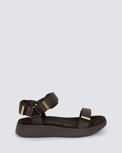 Woden: LINE SANDALS CHOCOLATE